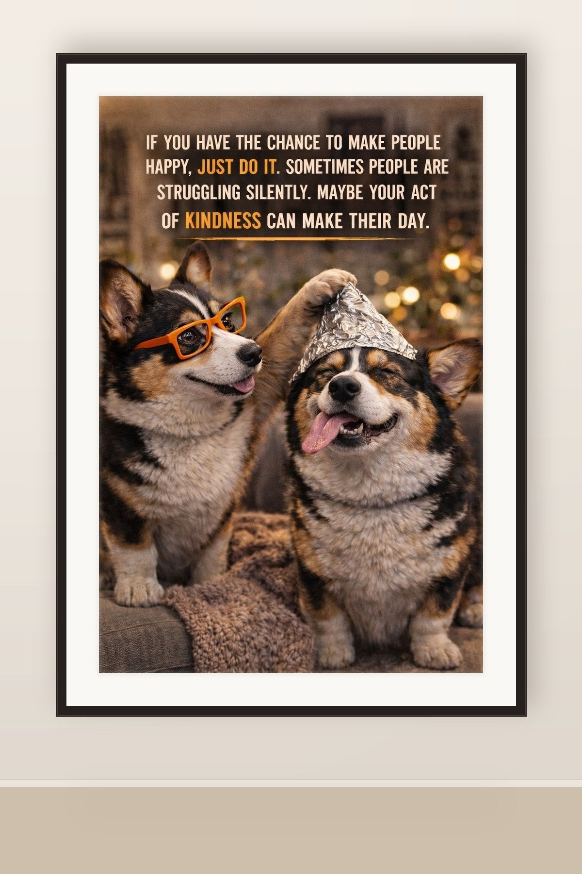 The print shown framed and hung on a wall