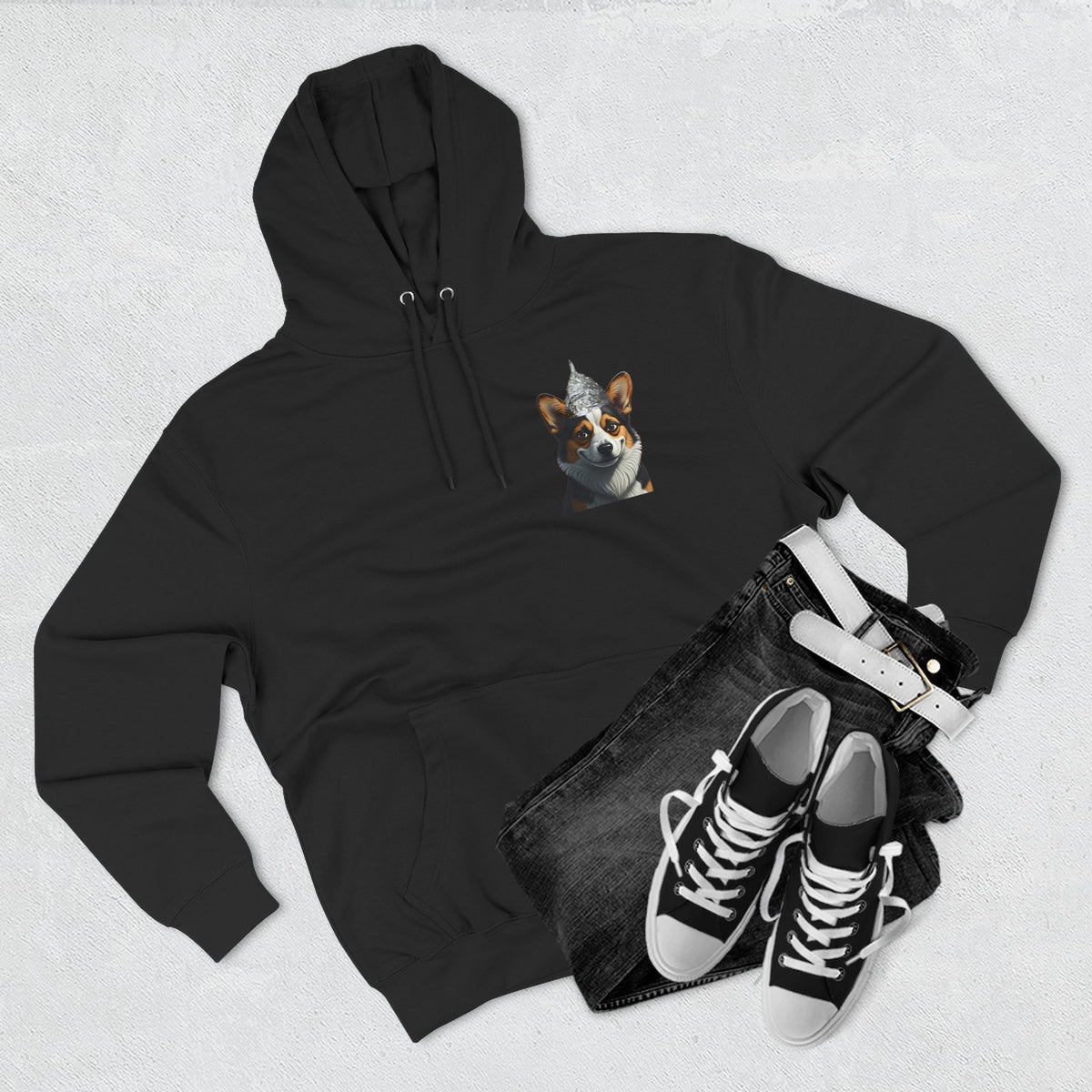 Conspiracy Corgi Fleece Hoodie