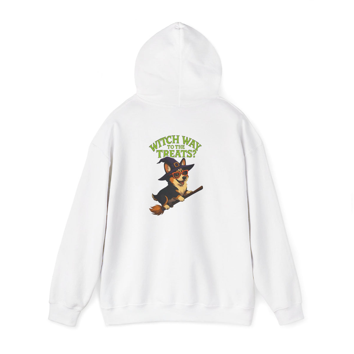 Halloween Witch Dog Sweatshirt, Unisex Hooded Sweatshirt, Cozy Fall Apparel, Pet Lover Gift, Spooky Season Wear, Cute Halloween Sweater