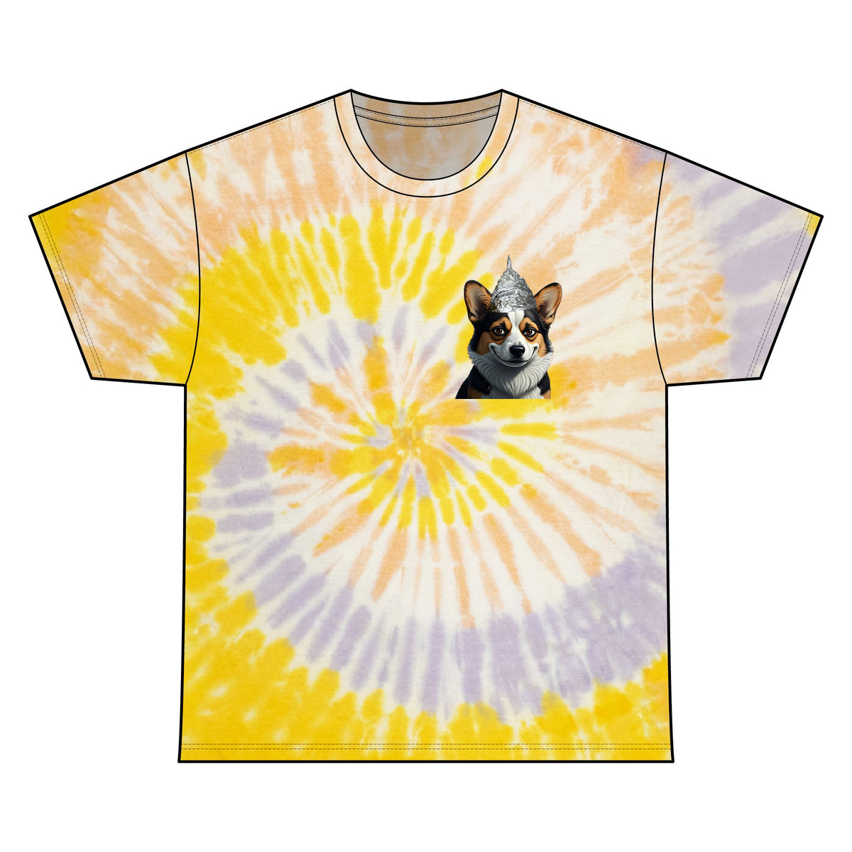 Conspiracy Corgi Tie-Dye Meme Tee