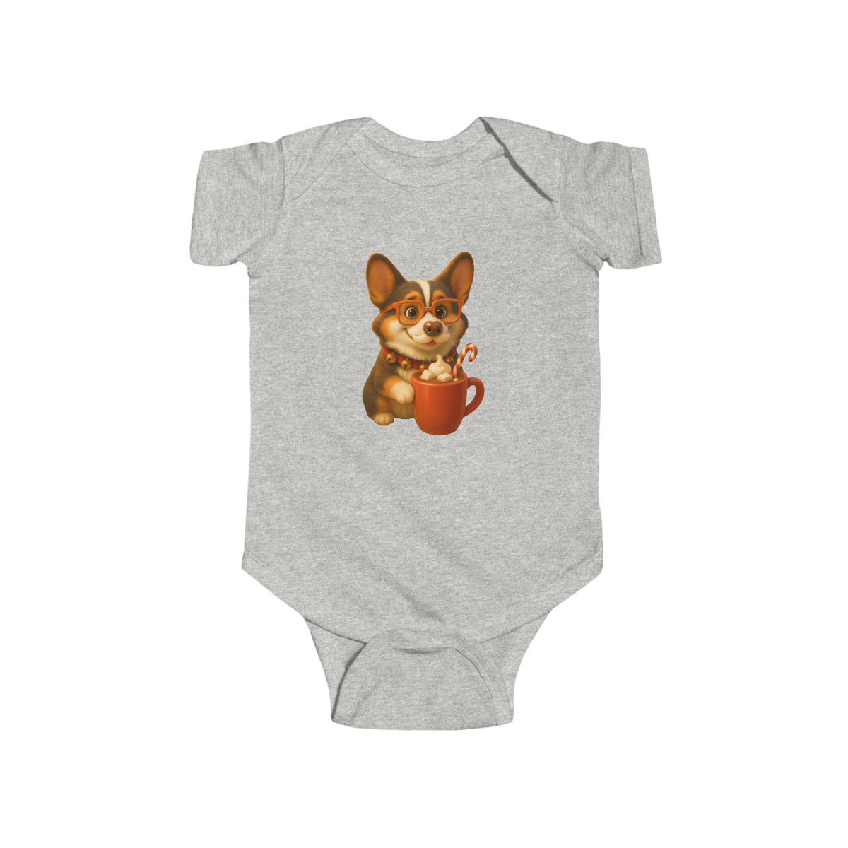 Corgi Hot Cocoa Infant Bodysuit — Cute Puppy Coffee Baby Onesie