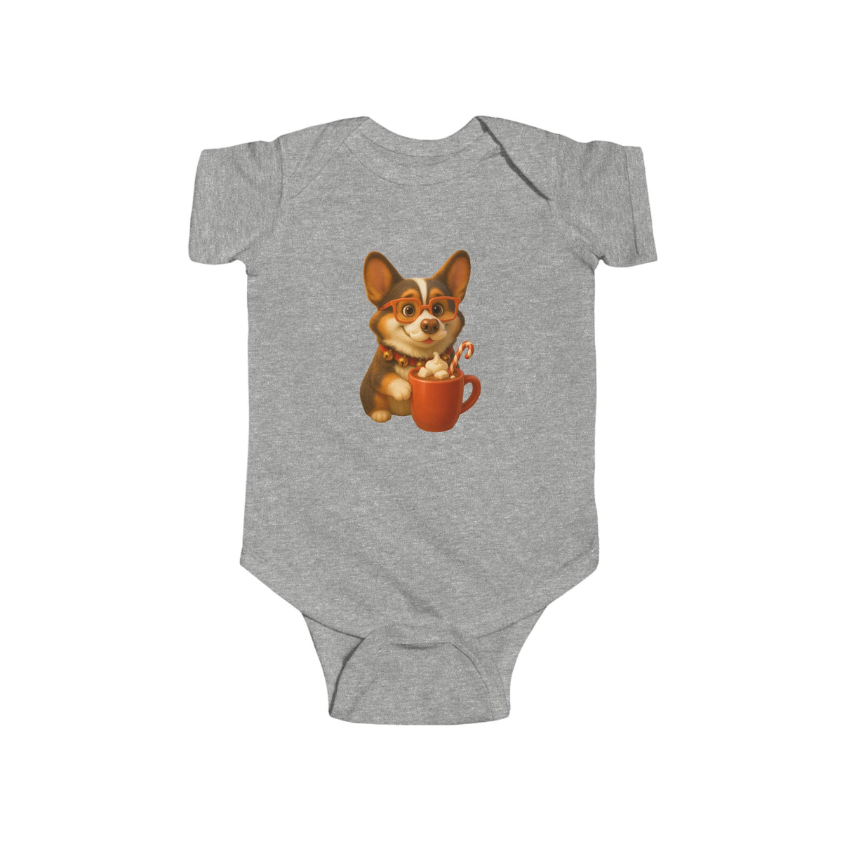 Corgi Hot Cocoa Infant Bodysuit — Cute Puppy Coffee Baby Onesie