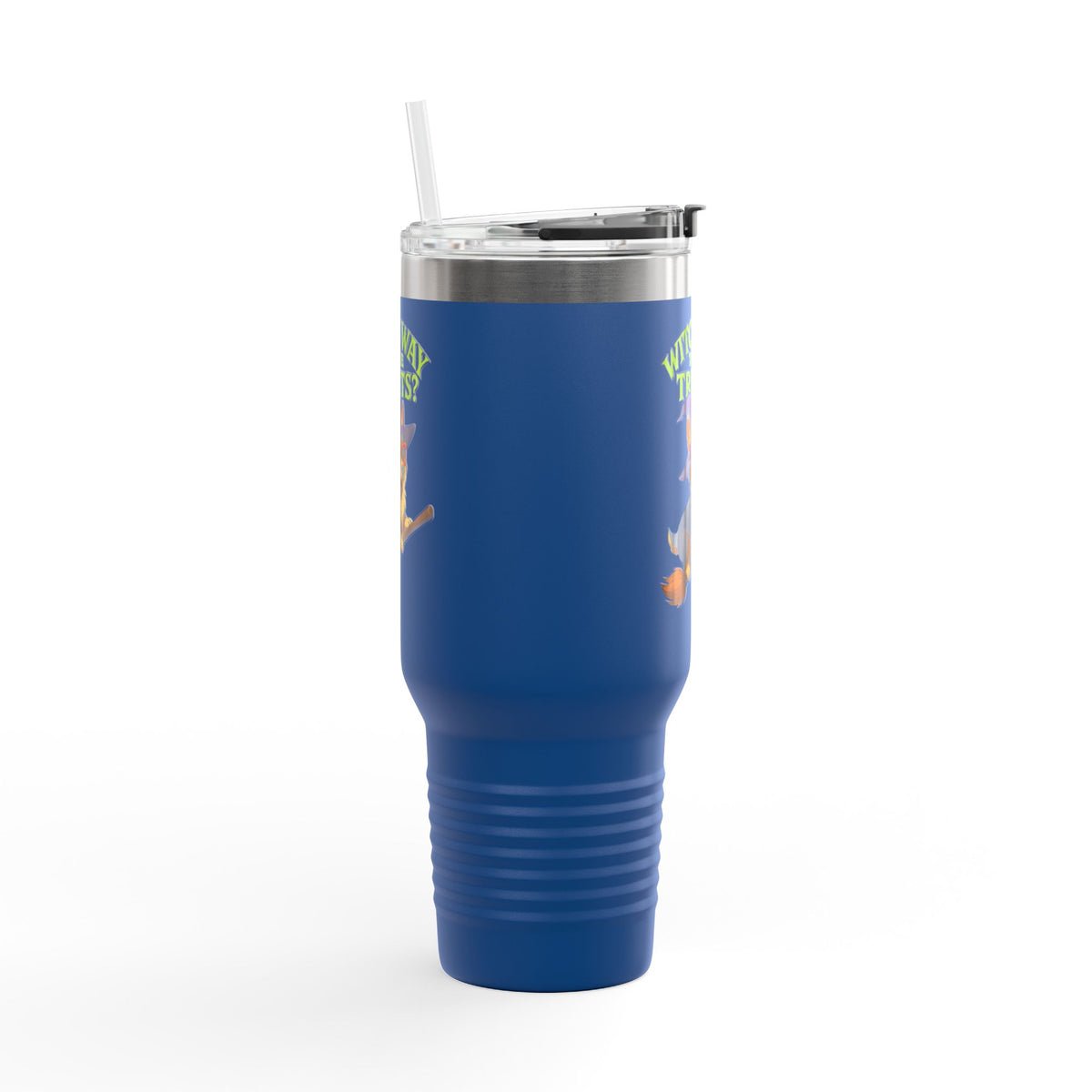 Witchy Corgi Insulated Travel Mug | Halloween Corgi Cup, Funny Dog Travel Mug, Fall Beverage Holder, Gift for Dog Lovers