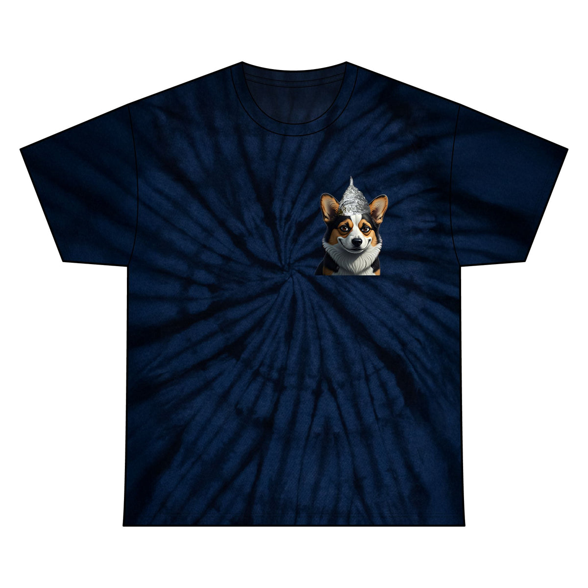 Conspiracy Corgi Tie-Dye Meme Tee