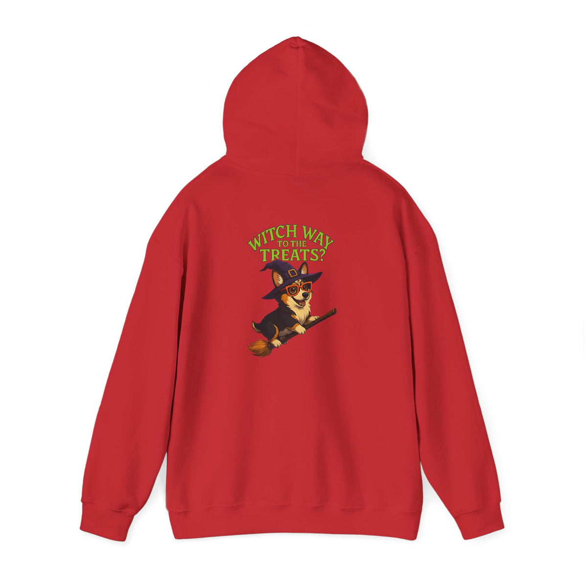 Halloween Witch Dog Sweatshirt, Unisex Hooded Sweatshirt, Cozy Fall Apparel, Pet Lover Gift, Spooky Season Wear, Cute Halloween Sweater