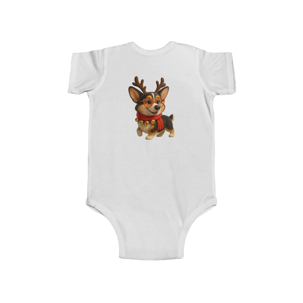 Baby Bodysuit — Cute Reindeer Corgi Christmas Onesie