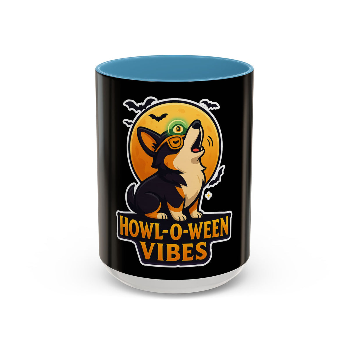 Howl-O-Ween Vibes Coffee Mug, Halloween Mug, Dog Lover Gift, Black Accent Coffee Cup, Unique Pet Owner Mug, Cute Halloween Decoration