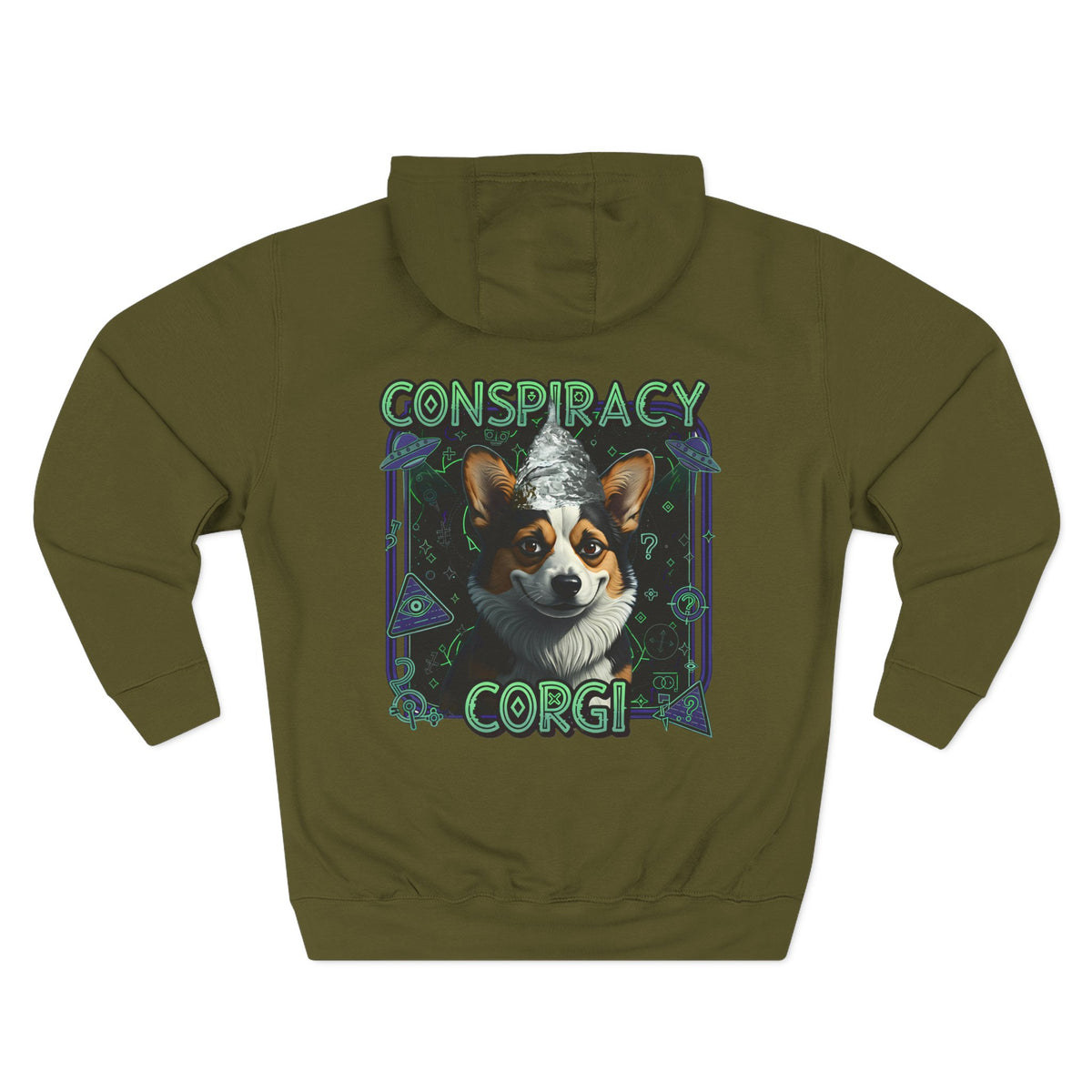 Conspiracy Corgi Fleece Hoodie