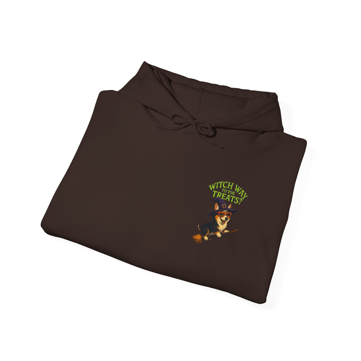 Halloween Witch Dog Sweatshirt, Unisex Hooded Sweatshirt, Cozy Fall Apparel, Pet Lover Gift, Spooky Season Wear, Cute Halloween Sweater