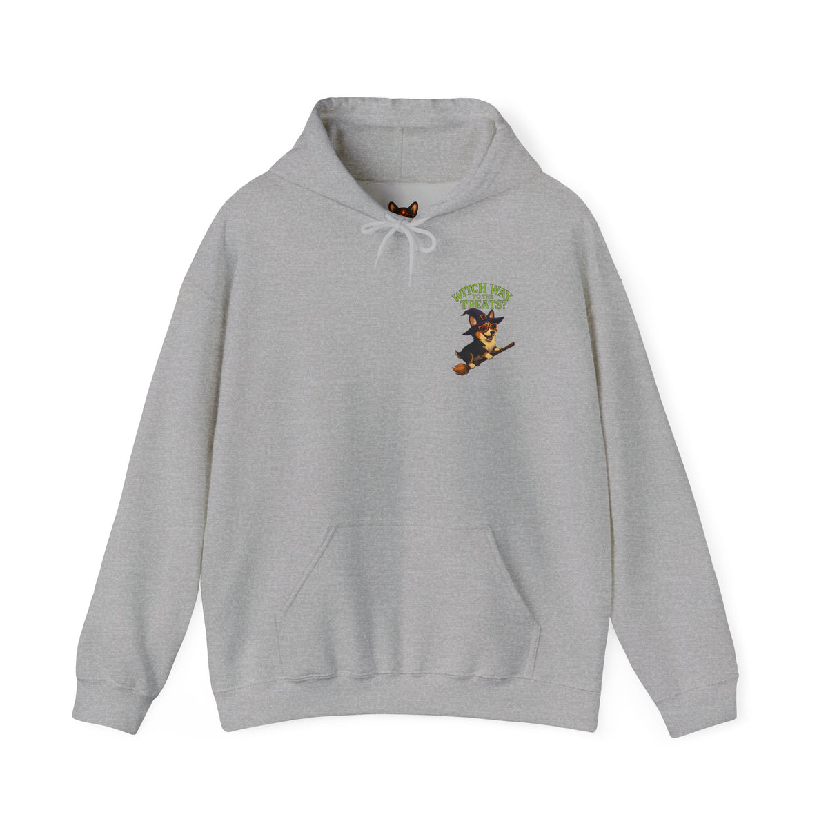 Halloween Witch Dog Sweatshirt, Unisex Hooded Sweatshirt, Cozy Fall Apparel, Pet Lover Gift, Spooky Season Wear, Cute Halloween Sweater