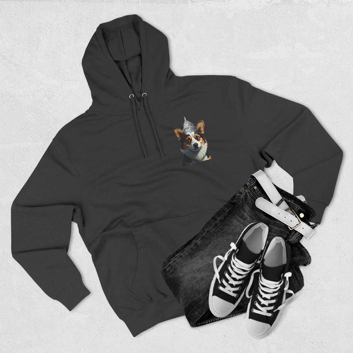 Conspiracy Corgi Fleece Hoodie