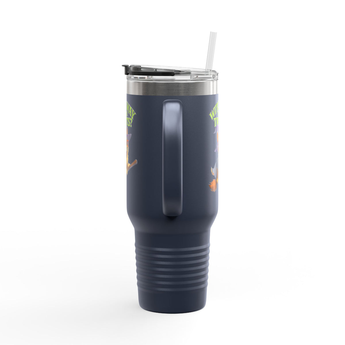 Witchy Corgi Insulated Travel Mug | Halloween Corgi Cup, Funny Dog Travel Mug, Fall Beverage Holder, Gift for Dog Lovers