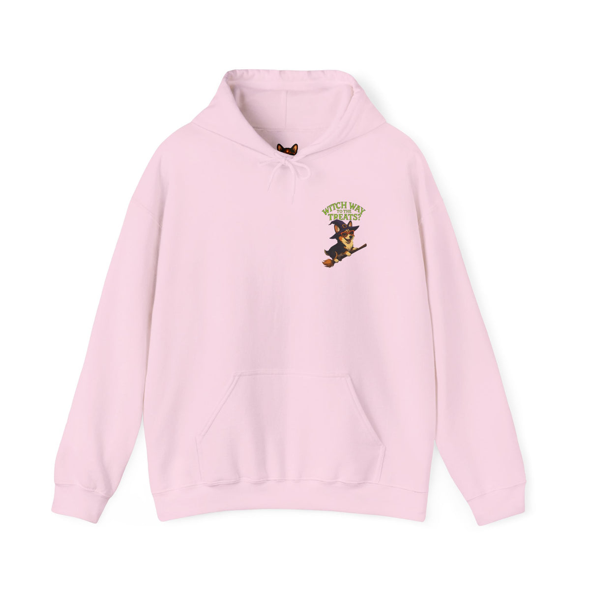 Halloween Witch Dog Sweatshirt, Unisex Hooded Sweatshirt, Cozy Fall Apparel, Pet Lover Gift, Spooky Season Wear, Cute Halloween Sweater