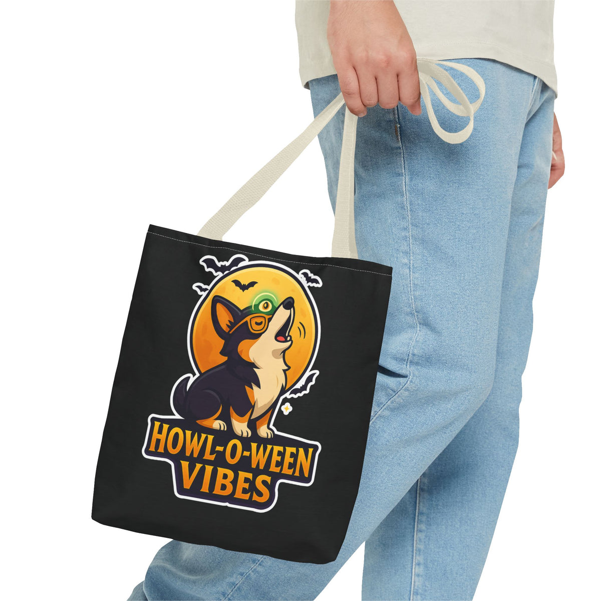 Halloween Dog Lover Tote Bag | Howl-O-Ween Vibes, Cute Dog Tote, Pet Owner Gift, Trick or Treat Bag, Fall Accessory