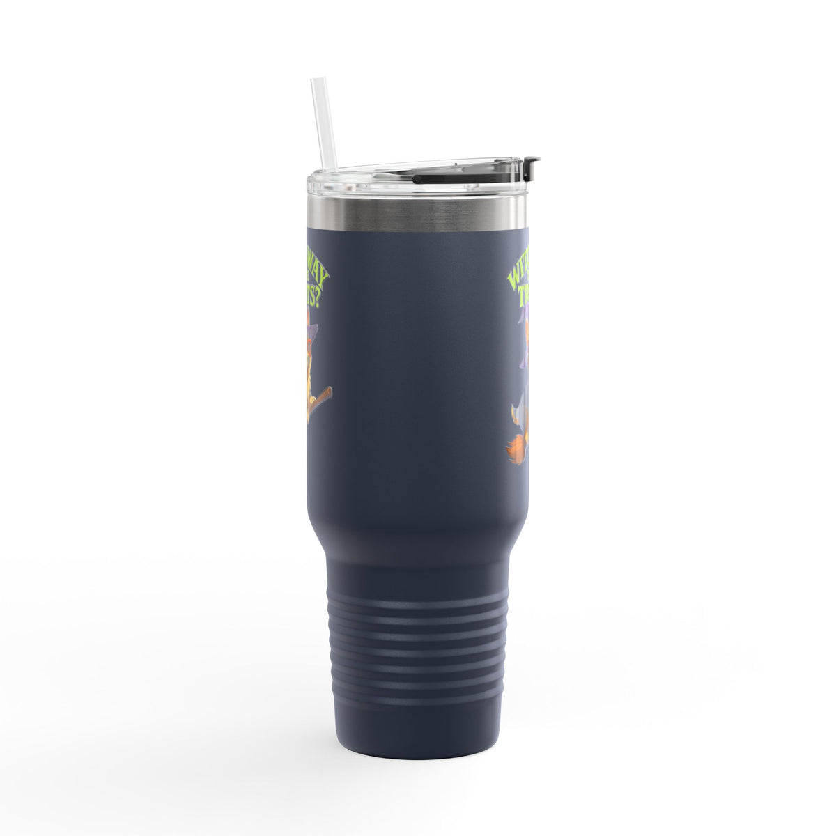 Witchy Corgi Insulated Travel Mug | Halloween Corgi Cup, Funny Dog Travel Mug, Fall Beverage Holder, Gift for Dog Lovers
