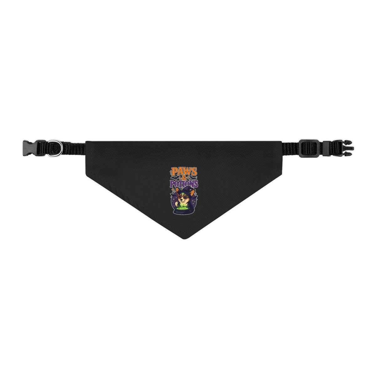 Halloween Pet Bandana Collar, Dog Accessory, Paws & Potions Design, Fall Fashion for Pets, Cute Dog Costume, Pet Halloween Gear