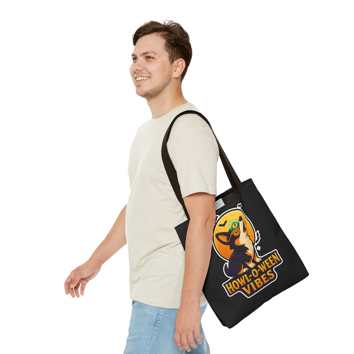 Halloween Dog Lover Tote Bag | Howl-O-Ween Vibes, Cute Dog Tote, Pet Owner Gift, Trick or Treat Bag, Fall Accessory
