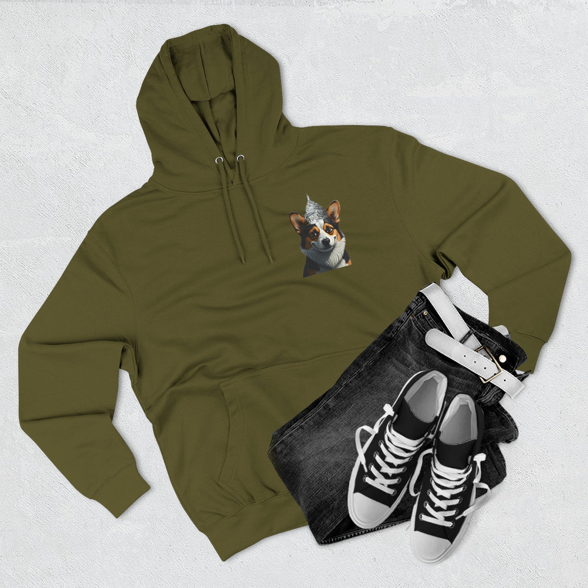 Conspiracy Corgi Fleece Hoodie