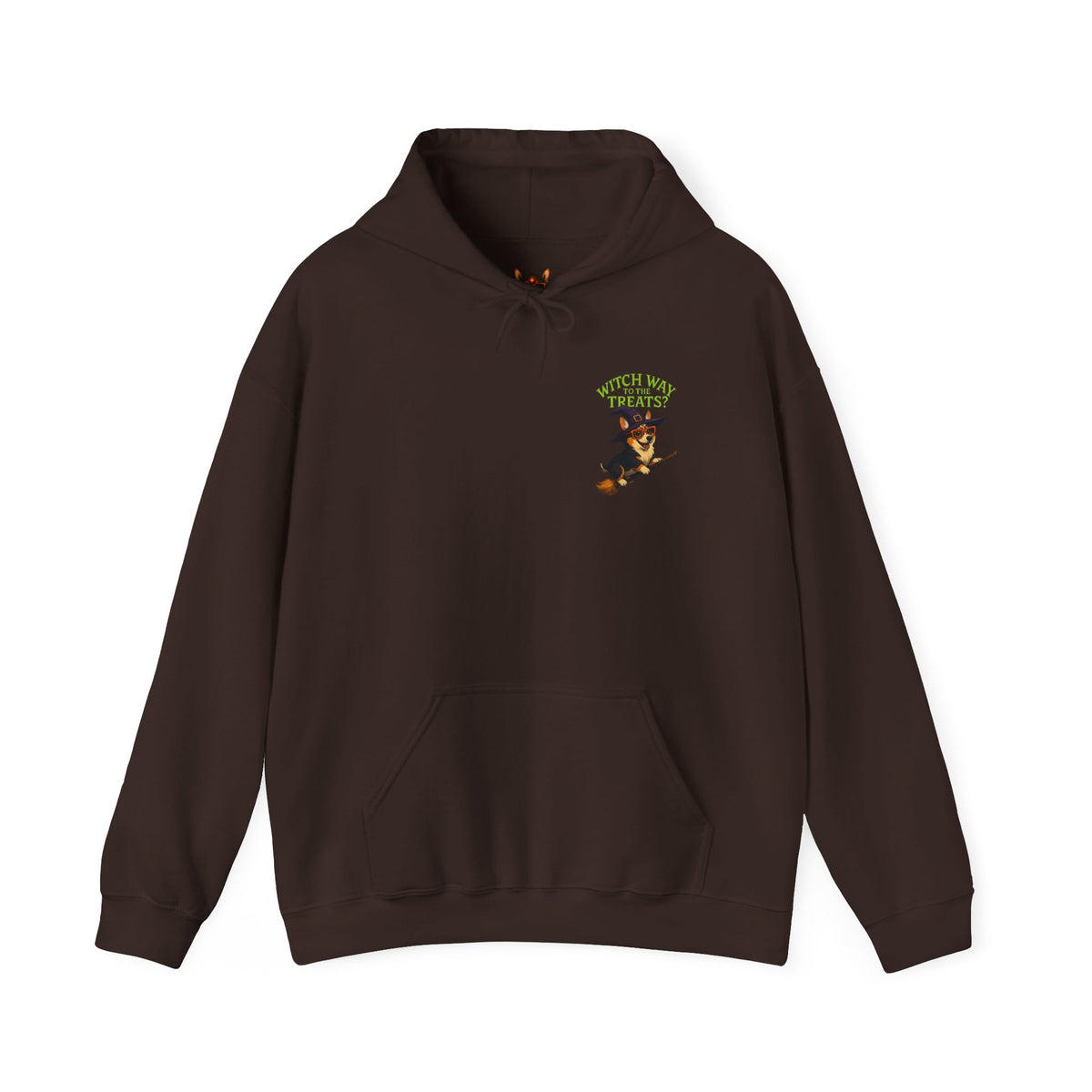 Halloween Witch Dog Sweatshirt, Unisex Hooded Sweatshirt, Cozy Fall Apparel, Pet Lover Gift, Spooky Season Wear, Cute Halloween Sweater