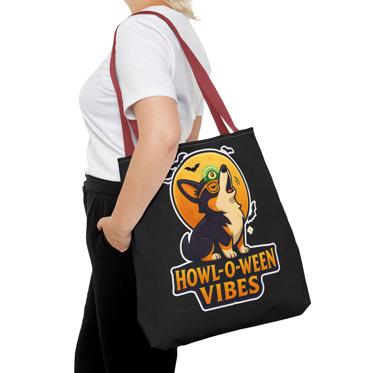 Halloween Dog Lover Tote Bag | Howl-O-Ween Vibes, Cute Dog Tote, Pet Owner Gift, Trick or Treat Bag, Fall Accessory