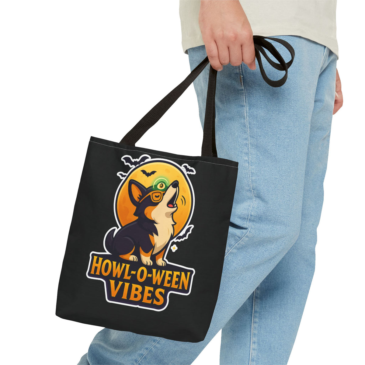 Halloween Dog Lover Tote Bag | Howl-O-Ween Vibes, Cute Dog Tote, Pet Owner Gift, Trick or Treat Bag, Fall Accessory