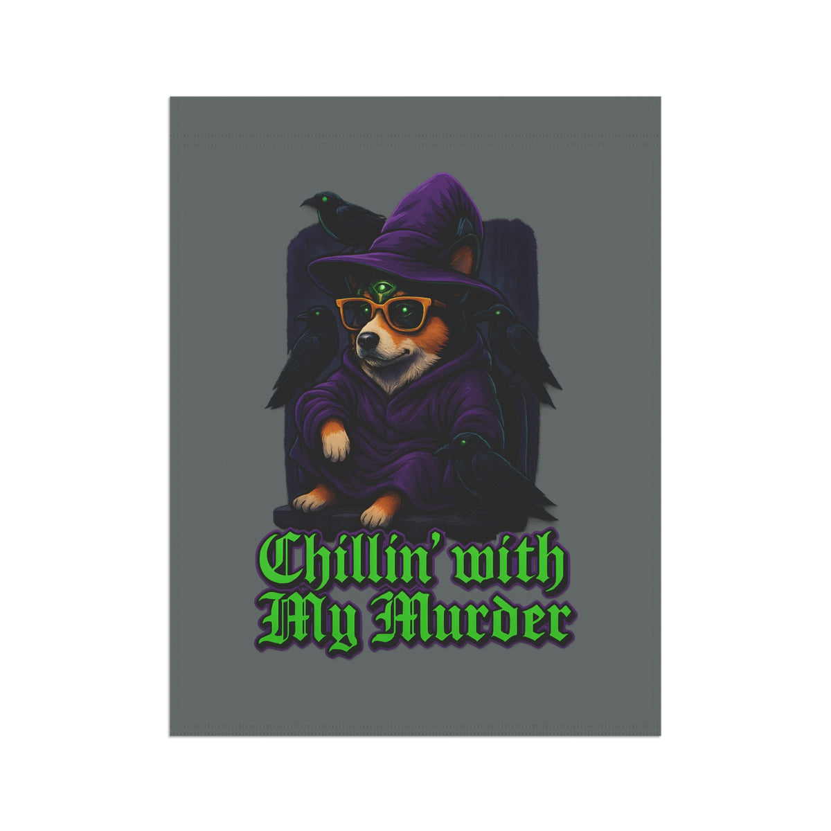 Garden Banner Halloween Chillin with My Murder Flag Dog Lover Decor Spooky Home Outdoor Decoration