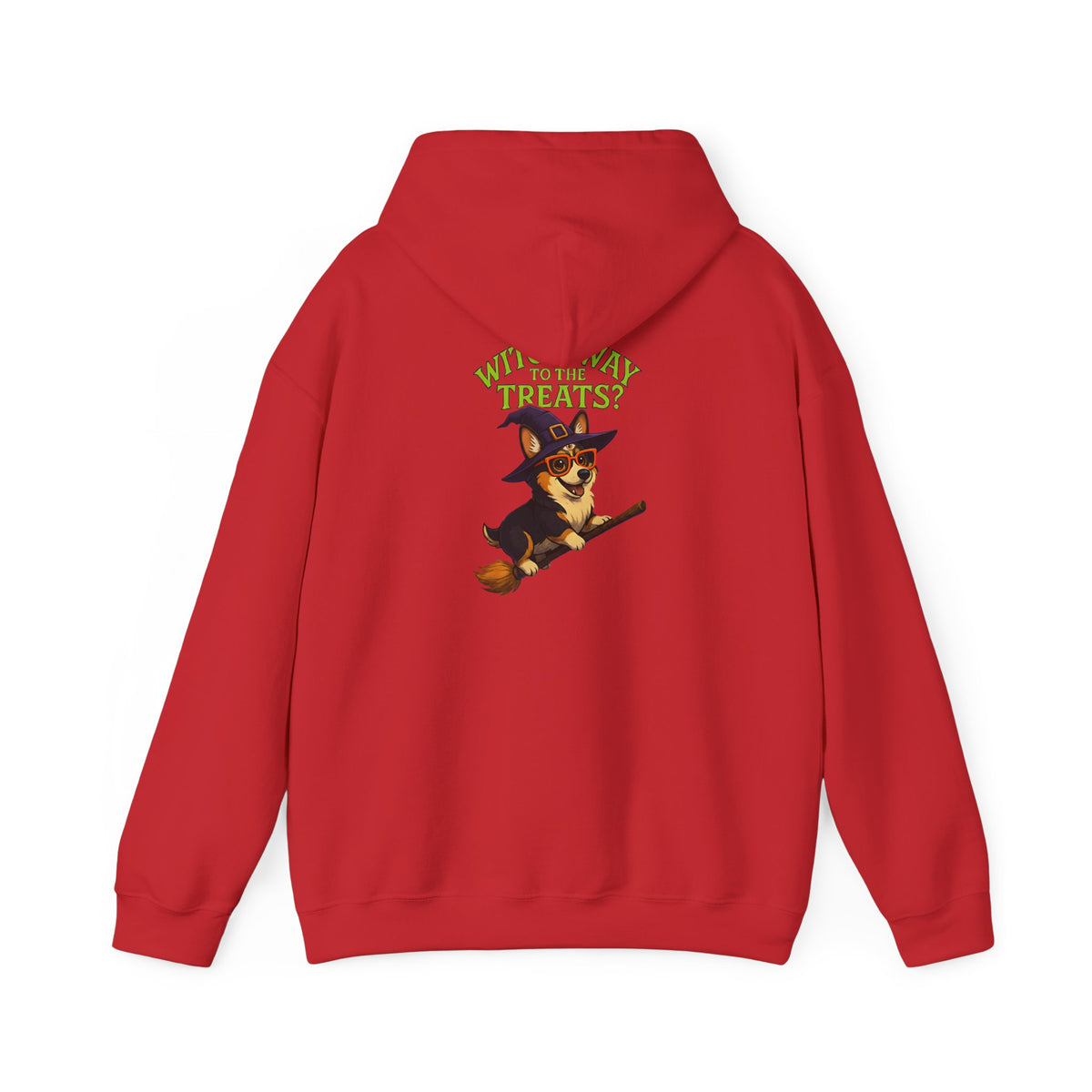 Halloween Witch Dog Sweatshirt, Unisex Hooded Sweatshirt, Cozy Fall Apparel, Pet Lover Gift, Spooky Season Wear, Cute Halloween Sweater