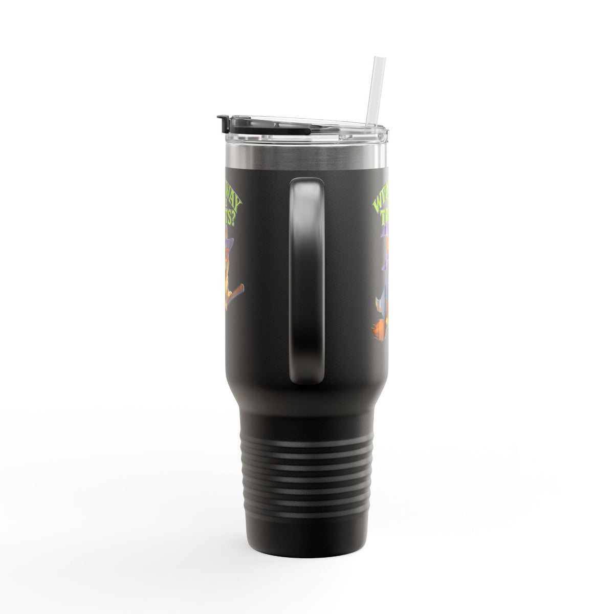 Witchy Corgi Insulated Travel Mug | Halloween Corgi Cup, Funny Dog Travel Mug, Fall Beverage Holder, Gift for Dog Lovers