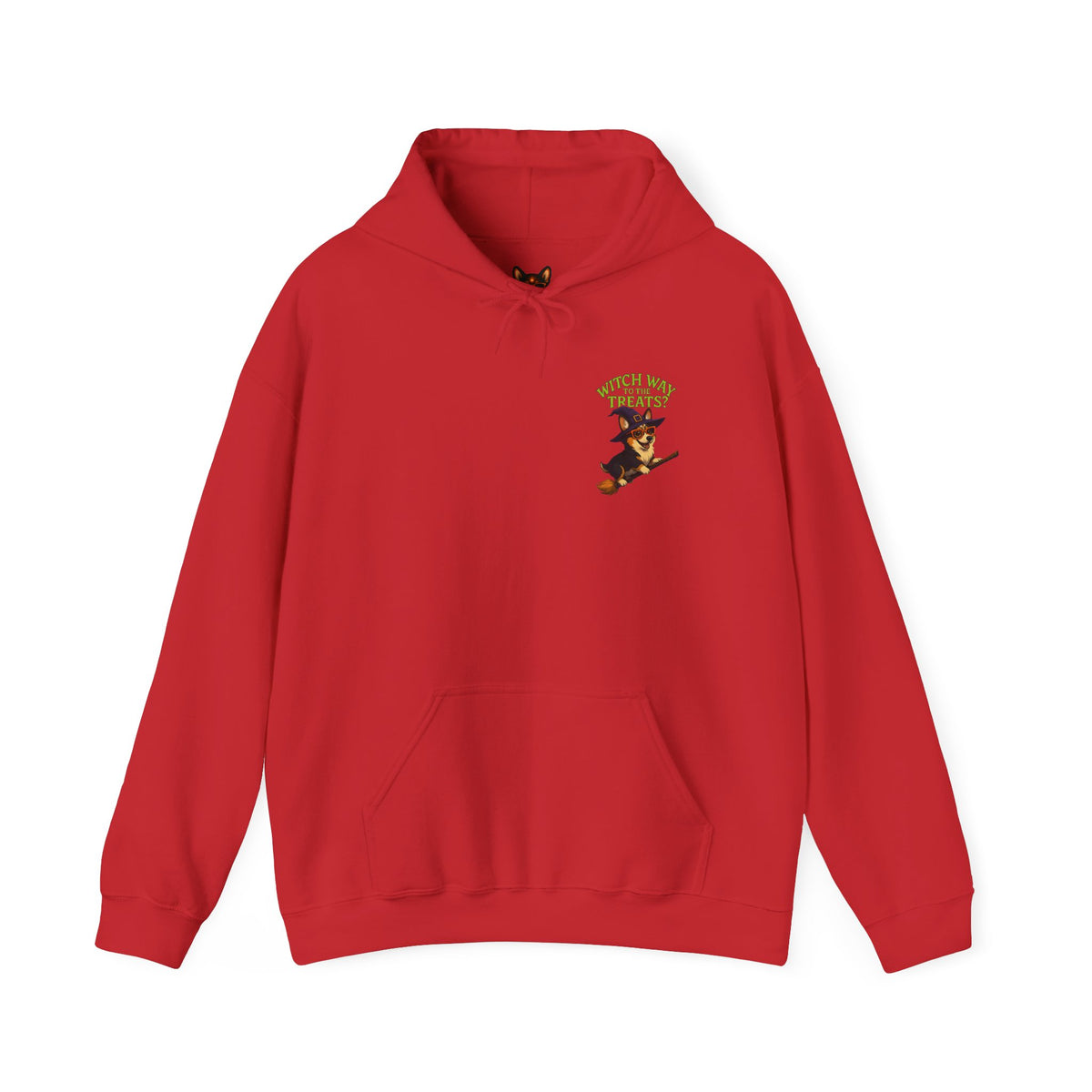 Halloween Witch Dog Sweatshirt, Unisex Hooded Sweatshirt, Cozy Fall Apparel, Pet Lover Gift, Spooky Season Wear, Cute Halloween Sweater