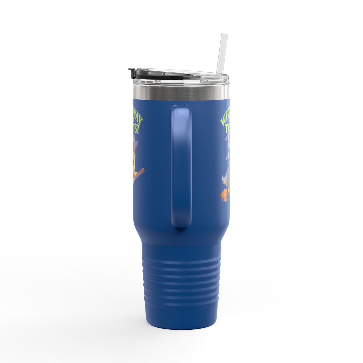 Witchy Corgi Insulated Travel Mug | Halloween Corgi Cup, Funny Dog Travel Mug, Fall Beverage Holder, Gift for Dog Lovers