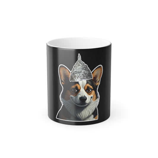 Conspiracy Corgi Color-Morphing Tinfoil Hat Mug