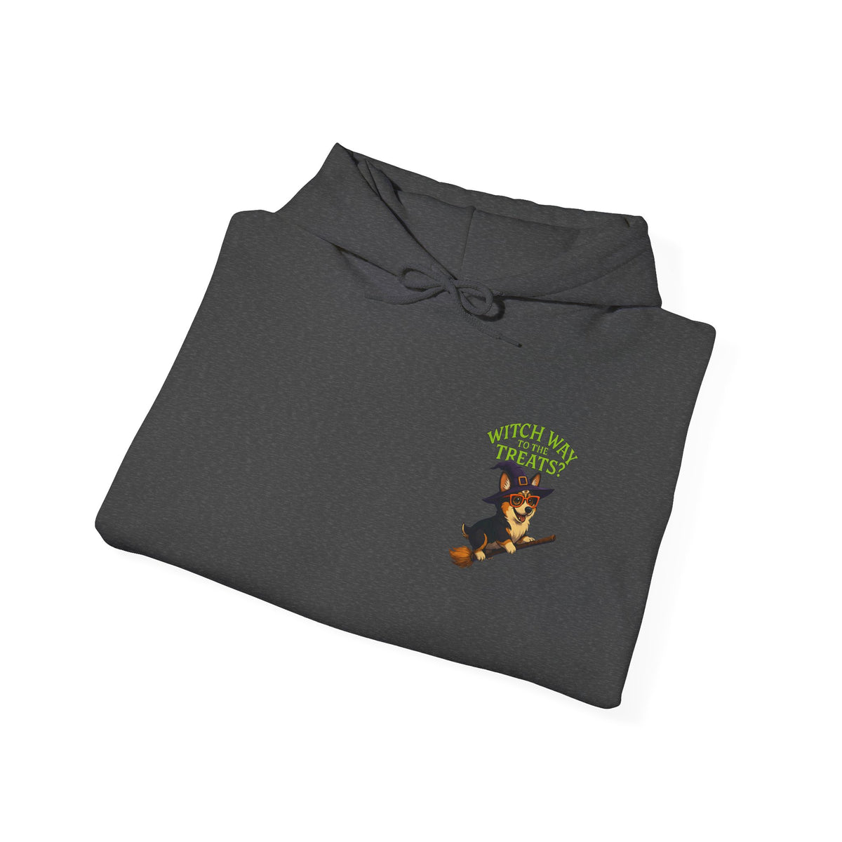 Halloween Witch Dog Sweatshirt, Unisex Hooded Sweatshirt, Cozy Fall Apparel, Pet Lover Gift, Spooky Season Wear, Cute Halloween Sweater