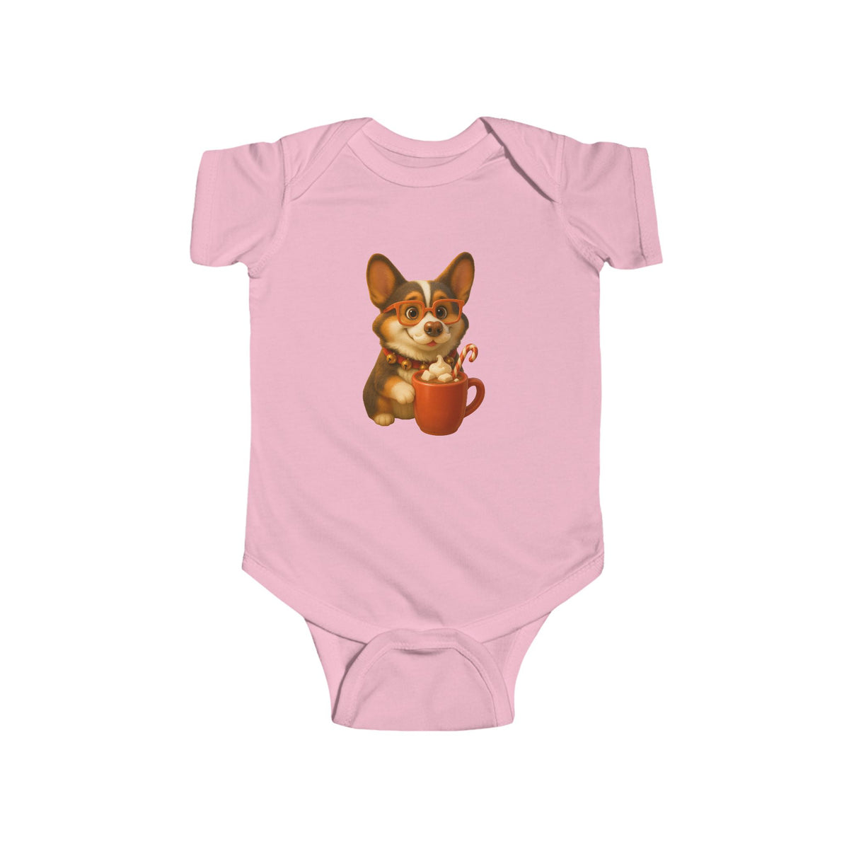 Corgi Hot Cocoa Infant Bodysuit — Cute Puppy Coffee Baby Onesie