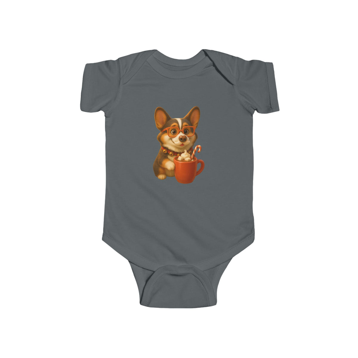 Corgi Hot Cocoa Infant Bodysuit — Cute Puppy Coffee Baby Onesie
