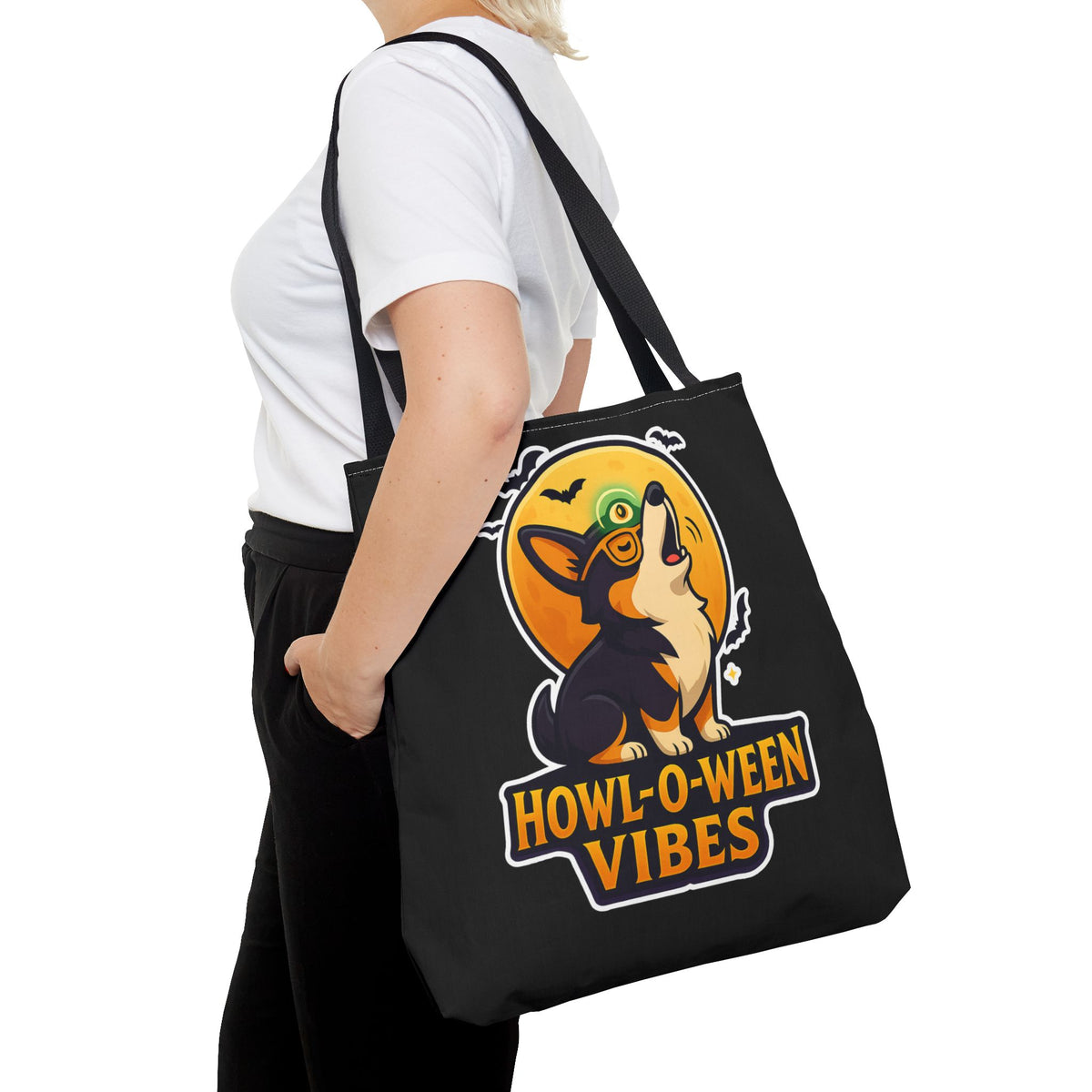Halloween Dog Lover Tote Bag | Howl-O-Ween Vibes, Cute Dog Tote, Pet Owner Gift, Trick or Treat Bag, Fall Accessory
