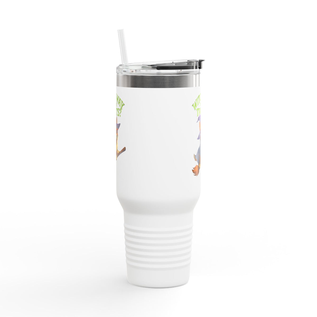 Witchy Corgi Insulated Travel Mug | Halloween Corgi Cup, Funny Dog Travel Mug, Fall Beverage Holder, Gift for Dog Lovers