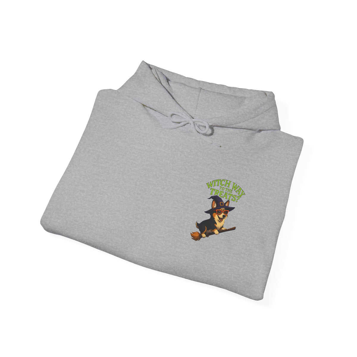 Halloween Witch Dog Sweatshirt, Unisex Hooded Sweatshirt, Cozy Fall Apparel, Pet Lover Gift, Spooky Season Wear, Cute Halloween Sweater