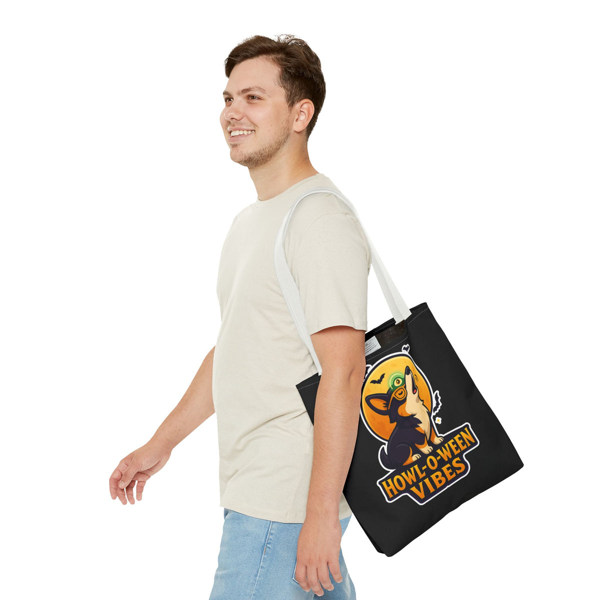 Halloween Dog Lover Tote Bag | Howl-O-Ween Vibes, Cute Dog Tote, Pet Owner Gift, Trick or Treat Bag, Fall Accessory