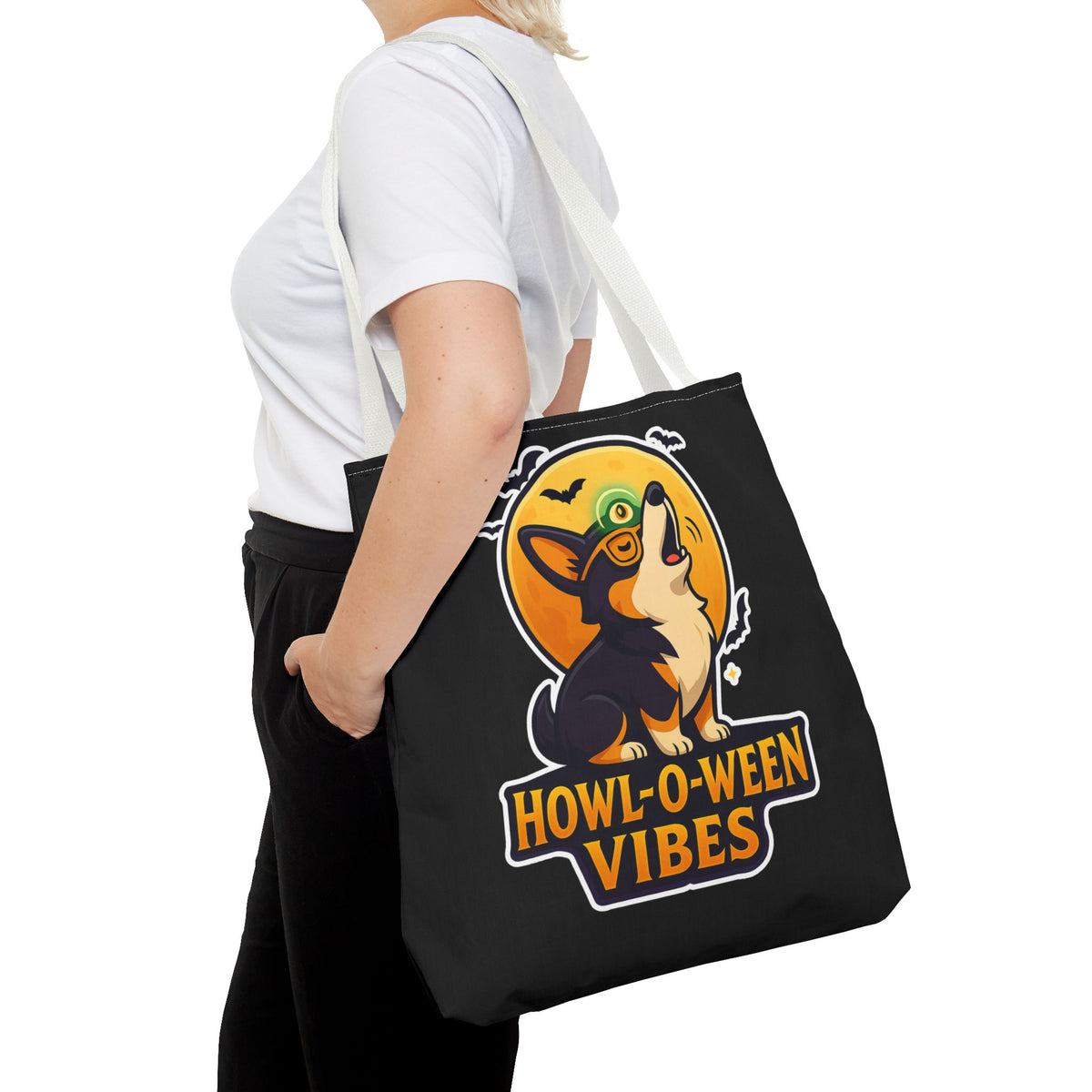 Halloween Dog Lover Tote Bag | Howl-O-Ween Vibes, Cute Dog Tote, Pet Owner Gift, Trick or Treat Bag, Fall Accessory