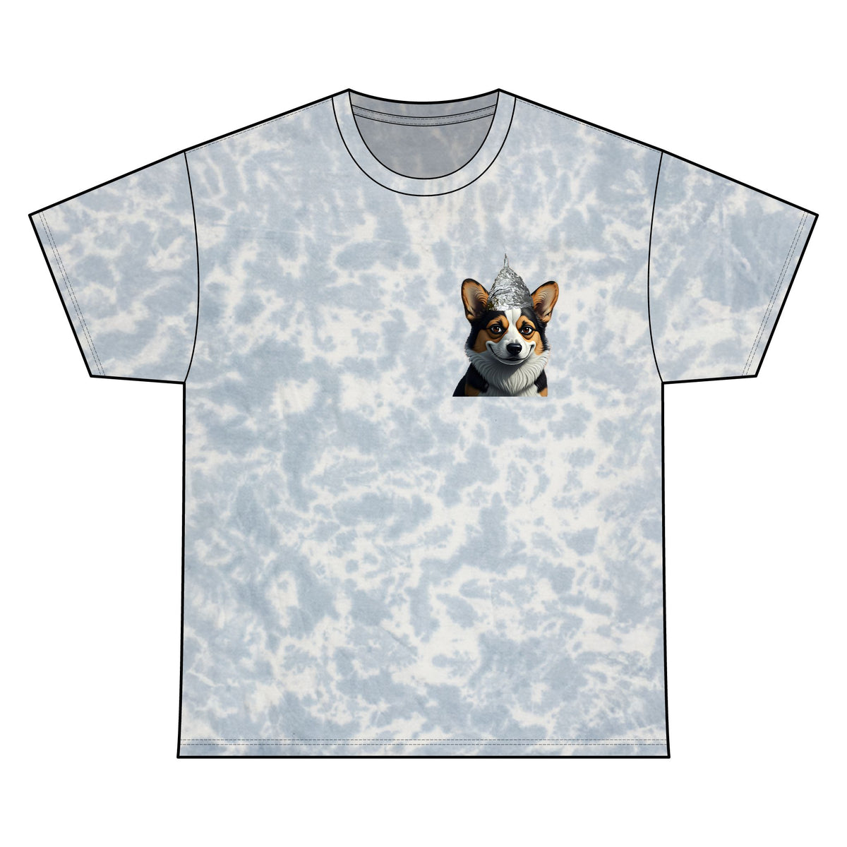 Conspiracy Corgi Tie-Dye Meme Tee
