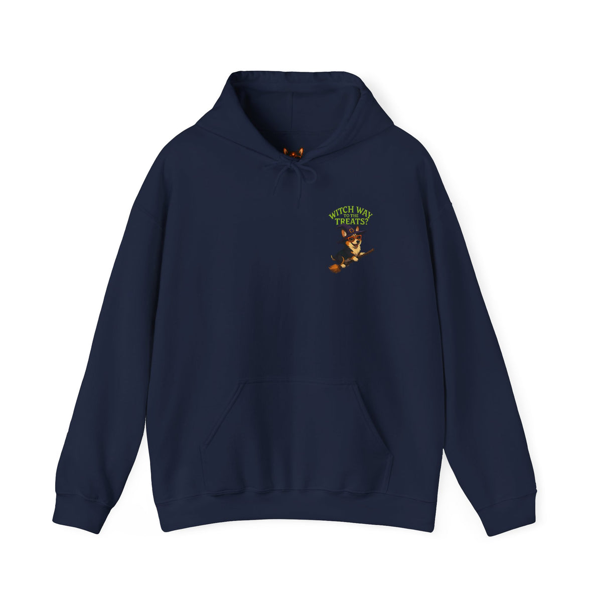 Halloween Witch Dog Sweatshirt, Unisex Hooded Sweatshirt, Cozy Fall Apparel, Pet Lover Gift, Spooky Season Wear, Cute Halloween Sweater