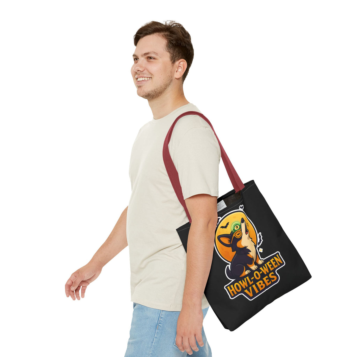 Halloween Dog Lover Tote Bag | Howl-O-Ween Vibes, Cute Dog Tote, Pet Owner Gift, Trick or Treat Bag, Fall Accessory
