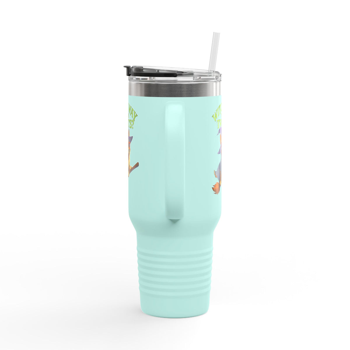Witchy Corgi Insulated Travel Mug | Halloween Corgi Cup, Funny Dog Travel Mug, Fall Beverage Holder, Gift for Dog Lovers