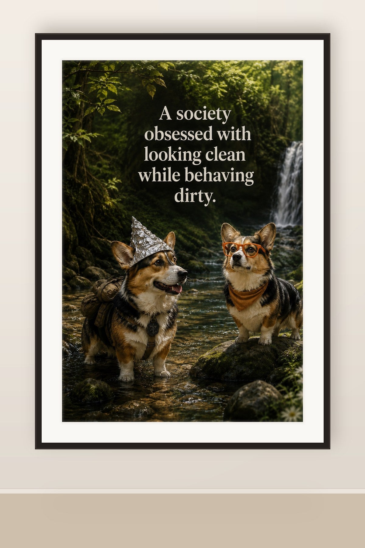 The print shown framed and hung on a wall