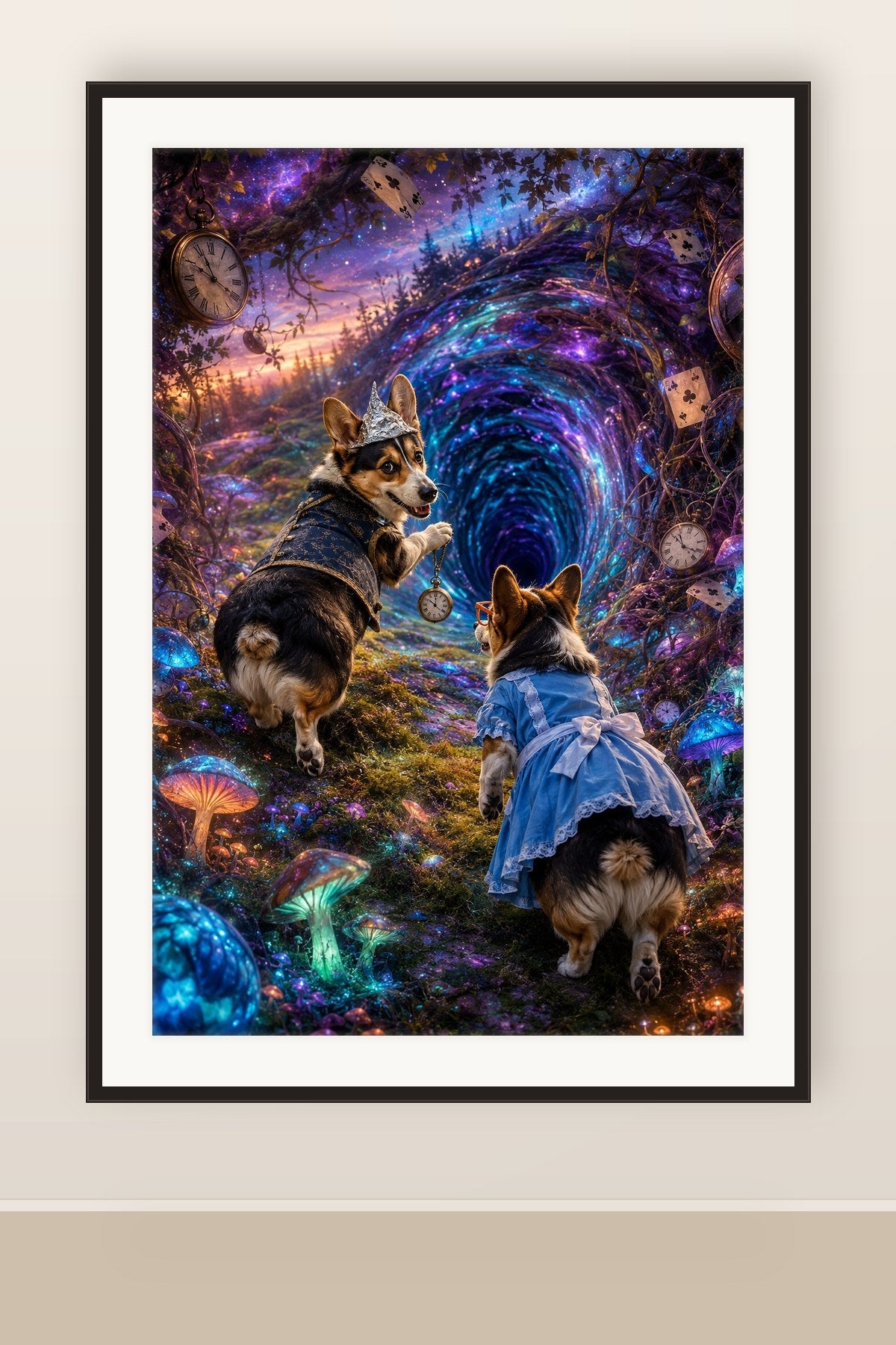 The print shown framed and hung on a wall