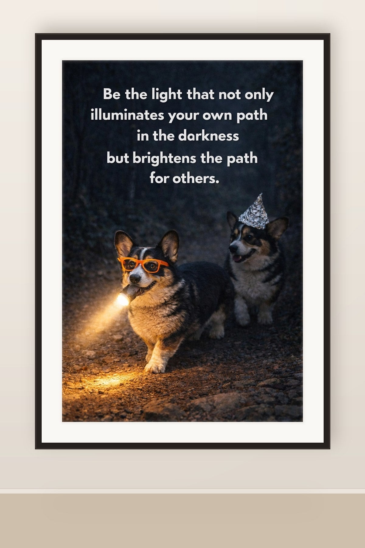 The print shown framed and hung on a wall