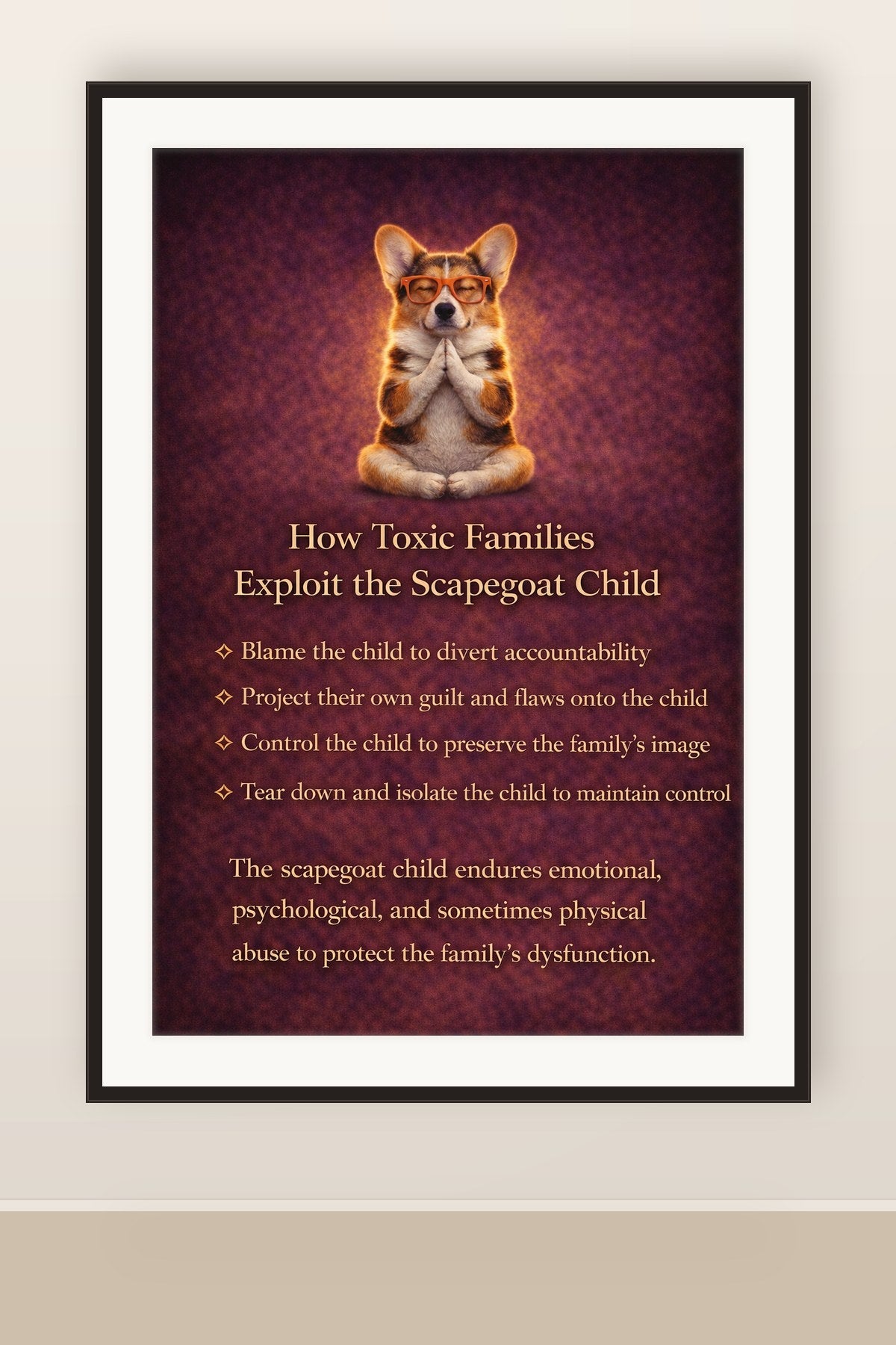 The print shown framed and hung on a wall