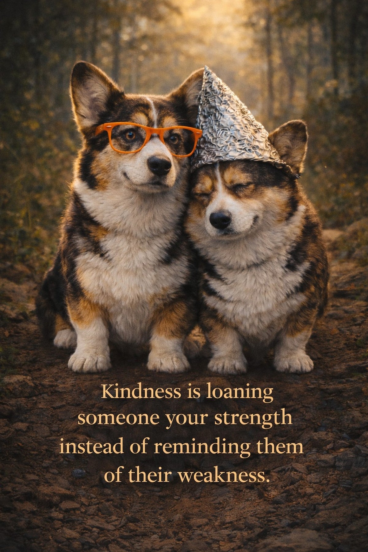 Corgi wall art print: "Kindness is loaning someone your strength instead of reminding them of their weakness."