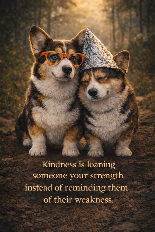Corgi wall art print: "Kindness is loaning someone your strength instead of reminding them of their weakness."