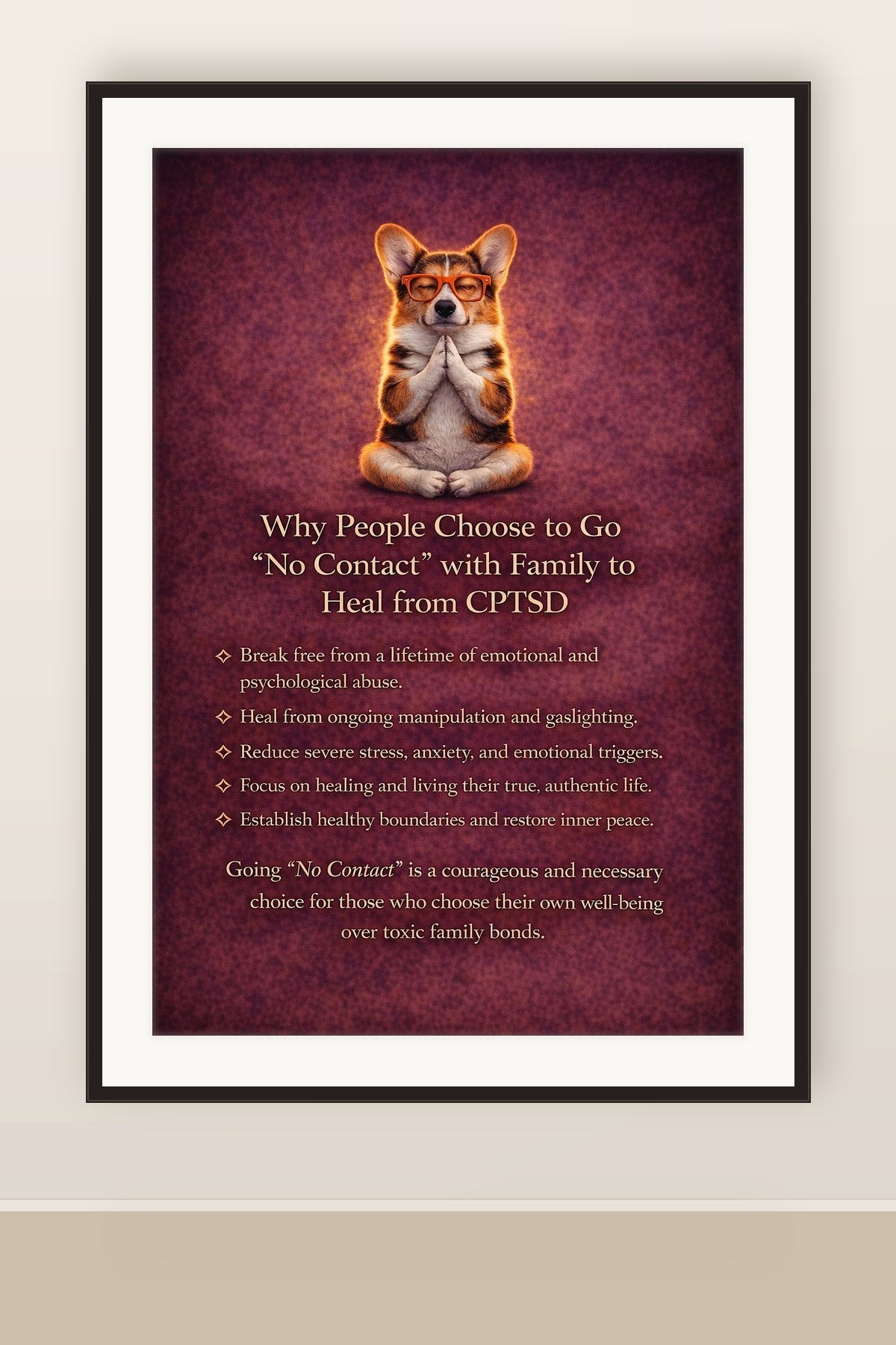 The print shown framed and hung on a wall